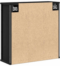 Bad-Wandschrank mit Spiegel Schwarz Eichen-Optik 60x21x60 cm