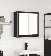Bad-Wandschrank mit Spiegel Schwarz Eichen-Optik 60x21x60 cm