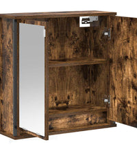 Bad-Wandschrank mit Spiegel Räuchereiche 60x21x60 cm