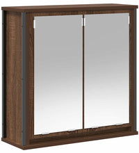 Bad-Wandschrank mit Spiegel Braun Eichen-Optik 60x21x60 cm
