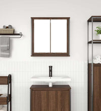 Bad-Wandschrank mit Spiegel Braun Eichen-Optik 60x21x60 cm