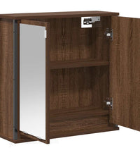 Bad-Wandschrank mit Spiegel Braun Eichen-Optik 60x21x60 cm