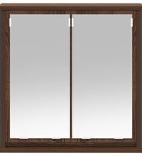 Bad-Wandschrank mit Spiegel Braun Eichen-Optik 60x21x60 cm