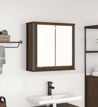 Bad-Wandschrank mit Spiegel Braun Eichen-Optik 60x21x60 cm