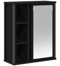 Bad-Wandschrank mit Spiegel Schwarz Eichen-Optik 50x21x60 cm