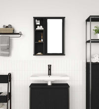 Bad-Wandschrank mit Spiegel Schwarz Eichen-Optik 50x21x60 cm