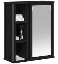 Bad-Wandschrank mit Spiegel Schwarz Eichen-Optik 50x21x60 cm