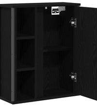 Bad-Wandschrank mit Spiegel Schwarz Eichen-Optik 50x21x60 cm
