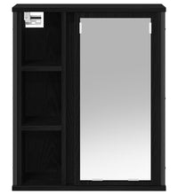 Bad-Wandschrank mit Spiegel Schwarz Eichen-Optik 50x21x60 cm