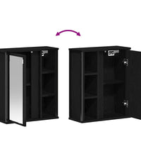 Bad-Wandschrank mit Spiegel Schwarz Eichen-Optik 50x21x60 cm