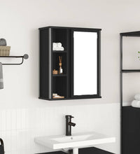 Bad-Wandschrank mit Spiegel Schwarz Eichen-Optik 50x21x60 cm