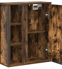 Bad-Wandschrank mit Spiegel Räuchereiche 50x21x60 cm