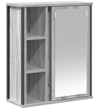 Bad-Wandschrank mit Spiegel Grau Sonoma 50x21x60 cm