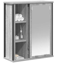 Bad-Wandschrank mit Spiegel Grau Sonoma 50x21x60 cm