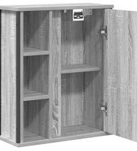 Bad-Wandschrank mit Spiegel Grau Sonoma 50x21x60 cm