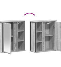 Bad-Wandschrank mit Spiegel Grau Sonoma 50x21x60 cm