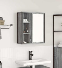 Bad-Wandschrank mit Spiegel Grau Sonoma 50x21x60 cm