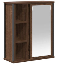 Bad-Wandschrank mit Spiegel Braun Eichen-Optik 50x21x60 cm