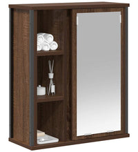 Bad-Wandschrank mit Spiegel Braun Eichen-Optik 50x21x60 cm