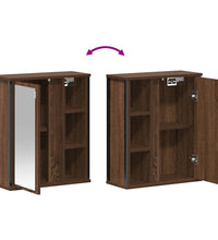 Bad-Wandschrank mit Spiegel Braun Eichen-Optik 50x21x60 cm