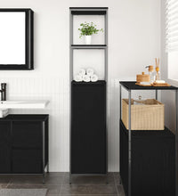 Badschrank mit Regalen Schwarz Eichen-Optik 36x35x165 cm
