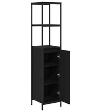Badschrank mit Regalen Schwarz Eichen-Optik 36x35x165 cm