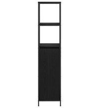Badschrank mit Regalen Schwarz Eichen-Optik 36x35x165 cm