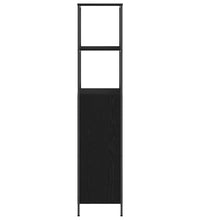 Badschrank mit Regalen Schwarz Eichen-Optik 36x35x165 cm