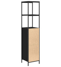 Badschrank mit Regalen Schwarz Eichen-Optik 36x35x165 cm