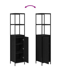 Badschrank mit Regalen Schwarz Eichen-Optik 36x35x165 cm