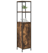 Badschrank mit Regalen Räuchereiche 36x35x165 cm