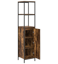 Badschrank mit Regalen Räuchereiche 36x35x165 cm