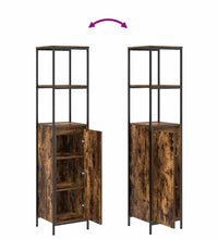 Badschrank mit Regalen Räuchereiche 36x35x165 cm