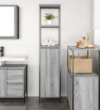 Badschrank mit Regalen Grau Sonoma 36x35x165 cm