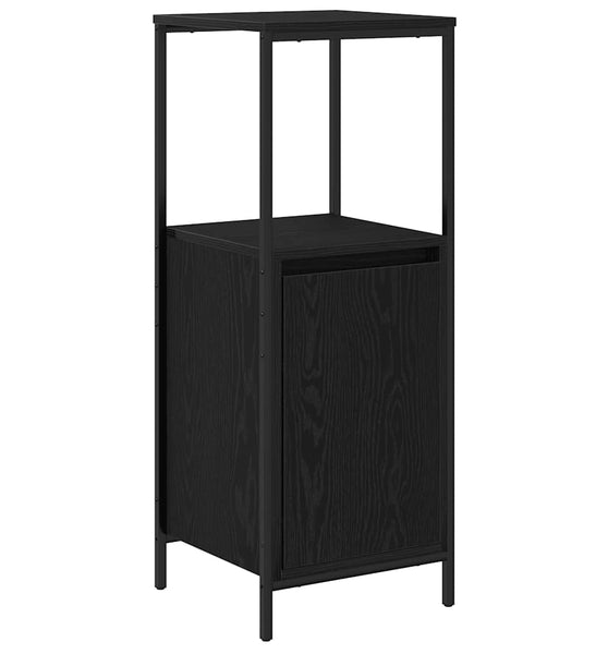 Badschrank mit Regalen Schwarz Eichen-Optik 36x35x95 cm
