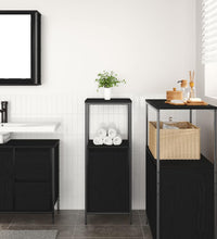 Badschrank mit Regalen Schwarz Eichen-Optik 36x35x95 cm