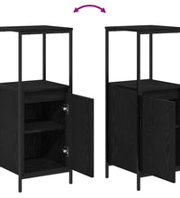Badschrank mit Regalen Schwarz Eichen-Optik 36x35x95 cm