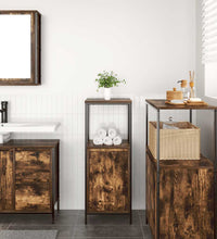Badschrank mit Regalen Räuchereiche 36x35x95 cm