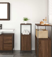 Badschrank mit Regalen Braun Eichen-Optik 36x35x95 cm