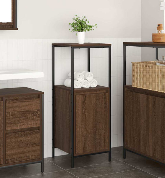 Badschrank mit Regalen Braun Eichen-Optik 36x35x95 cm