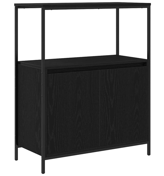 Badschrank mit Regalen Schwarz Eichen-Optik 76,5x35x95 cm