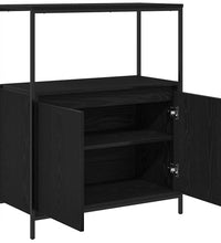 Badschrank mit Regalen Schwarz Eichen-Optik 76,5x35x95 cm