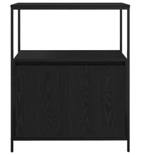 Badschrank mit Regalen Schwarz Eichen-Optik 76,5x35x95 cm