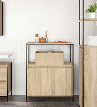 Badschrank mit Regalen Sonoma-Eiche 76,5x35x95 cm