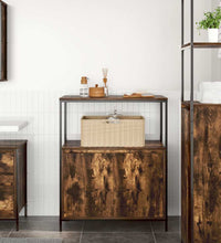 Badschrank mit Regalen Räuchereiche 76,5x35x95 cm