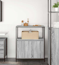 Badschrank mit Regalen Grau Sonoma 76,5x35x95 cm