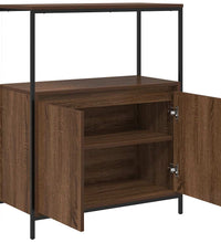 Badschrank mit Regalen Braun Eichen-Optik 76,5x35x95 cm