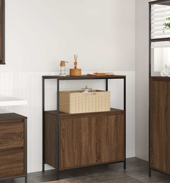 Badschrank mit Regalen Braun Eichen-Optik 76,5x35x95 cm