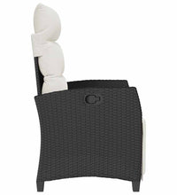 Gartensessel mit Beistelltisch Verstellbar Schwarz Poly Rattan