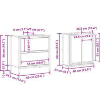 2-tlg. Badmöbel-Set Räuchereiche Holzwerkstoff